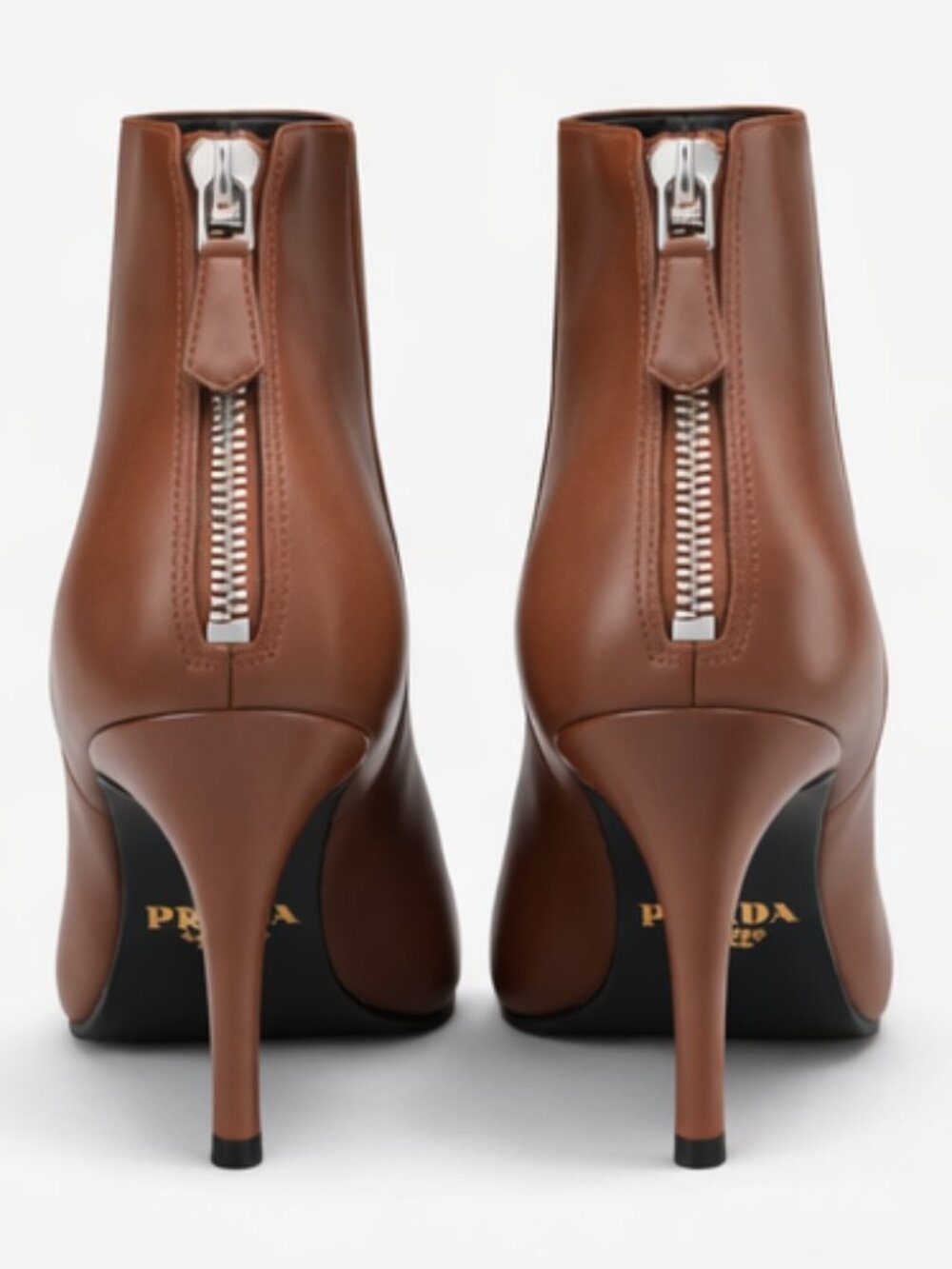 NEW, Prada Calfskin Stiletto Back Zip Booties - Picture 4 of 16